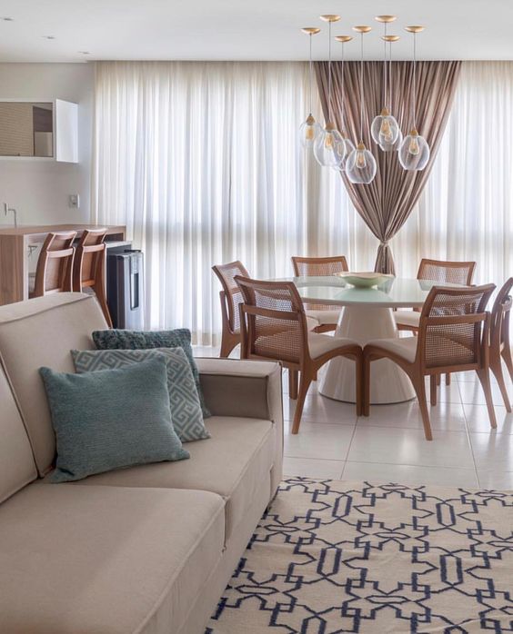 ผ้าม่านโปร่งแสง Interior Design สไตล์โมเดิร์น ลายพื้น สีขาว Off White