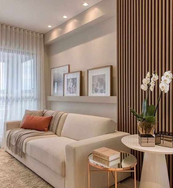 ผ้าม่านโปร่งแสง Interior Design สไตล์โมเดิร์น ลายพื้น สีขาว Off White