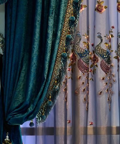 ผ้าม่านโปร่งลายปักและลายฉลุ สวยอลังการ เหมาะกับการตกแต่งแนวหรูหรา
