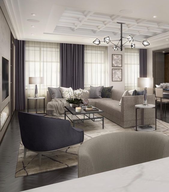 Curtains in modern living room