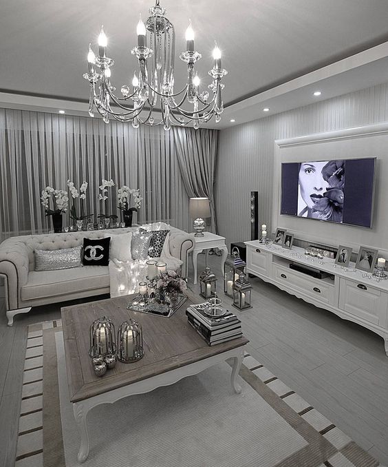 Curtains in modern living room