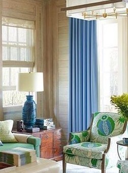 ตกแต่งผ้าม่านสวย สีฟ้า น้ำเงิน สวยงาม เสน่ห์ธรรมชาติ