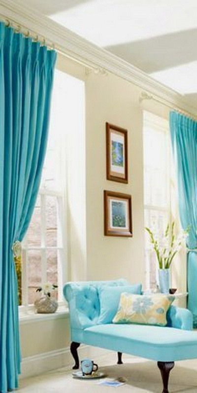 ตกแต่งผ้าม่านสวย สีฟ้า น้ำเงิน สวยงาม เสน่ห์ธรรมชาติ