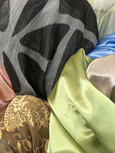 ผ้าม่านซาติน สวย เงา สีเขียว