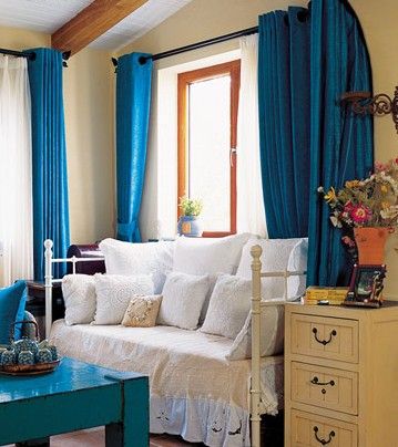 ตกแต่งผ้าม่านสวย สีฟ้า น้ำเงิน สวยงาม เสน่ห์ธรรมชาติ