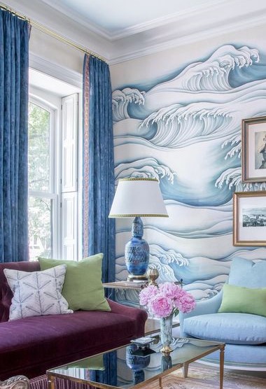 ตกแต่งผ้าม่านสวย สีฟ้า น้ำเงิน สวยงาม เสน่ห์ธรรมชาติ