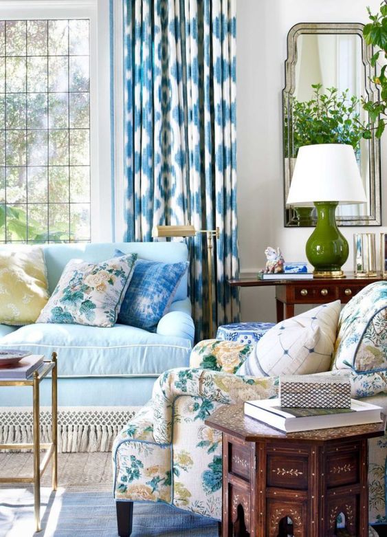 ตกแต่งผ้าม่านสวย สีฟ้า น้ำเงิน สวยงาม เสน่ห์ธรรมชาติ