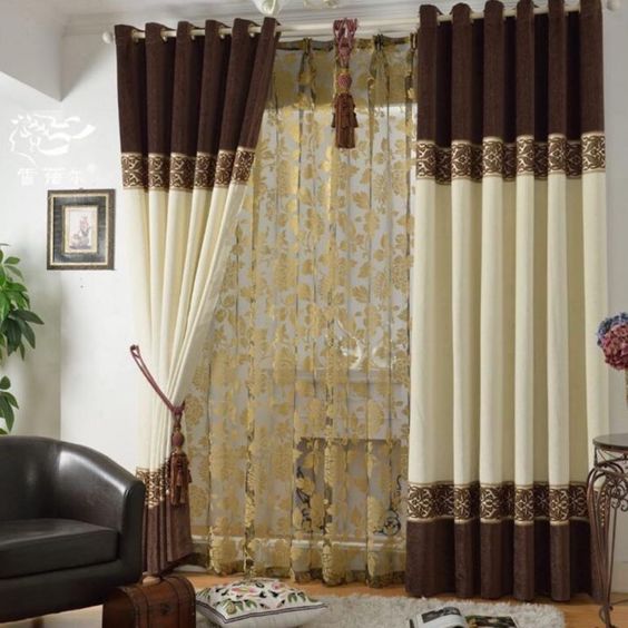 ผ้าม่านโปร่งพร้อมม่านตาไก่ ดีไซน์