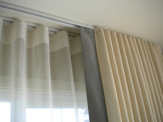 รางไมโคร ผ้าม่านสองชั้น ผ้าม่านทึบและผ้าม่านโปร่ง