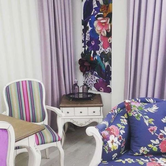 ผ้าม่านม่วงอ่อน พาสเทล