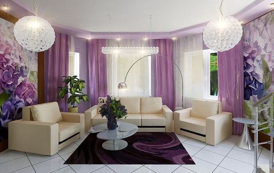 ผ้าม่านสีม่วง