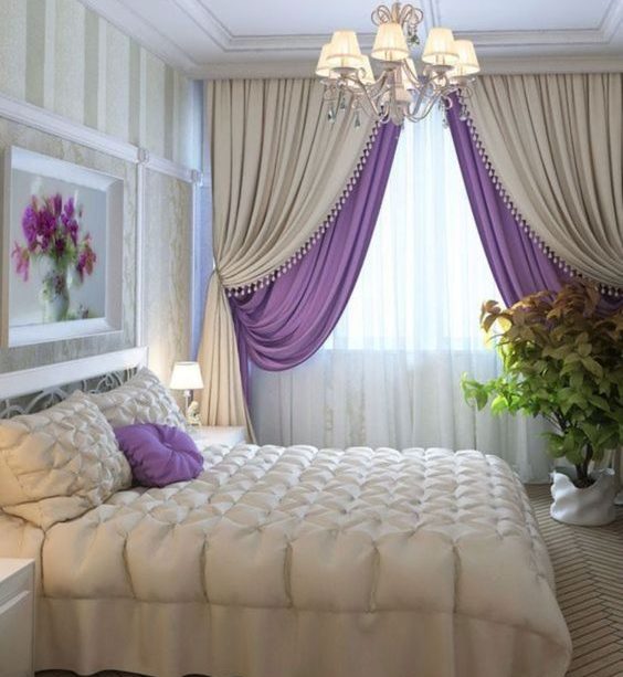 ผ้าม่านสีม่วง ทูโทน