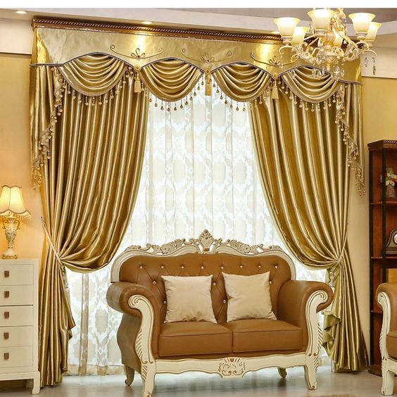 ผ้าม่านสีทอง สวยๆ